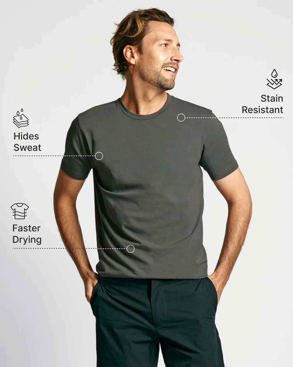 Sweat Defender Crew - Stone Grey - Image 2